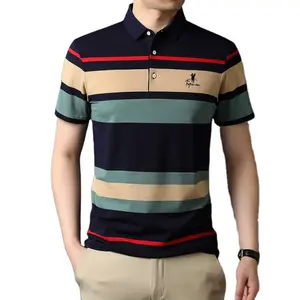 Men's Polo Shirts Brand Quality Cotton Embroidery Golf Shirt Male Business Fashion Stripes Tops 2022 Summer Short Sleeve Clothes