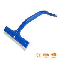 Qeepei Brosse de nettoyage de vitres 2-en-1 à double tête, raclette pour fenêtres, essuie-glace pour pare-brise de voiture, miroir domestique, douche, en matériau PP souple