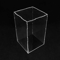 Boîte de présentation d'exposition en acrylique transparente, pliable, personnalisée, découpée au laser, de haute qualité, petite et assemblée