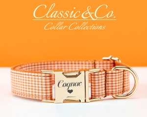 Cam kẻ sọc cá nhân Dog BOW TIE Dây Xích thiết lập, custo khắc Puppy nae kim loại khóa, handade cổ áo quà tặng cho sall chó - Product Image 1