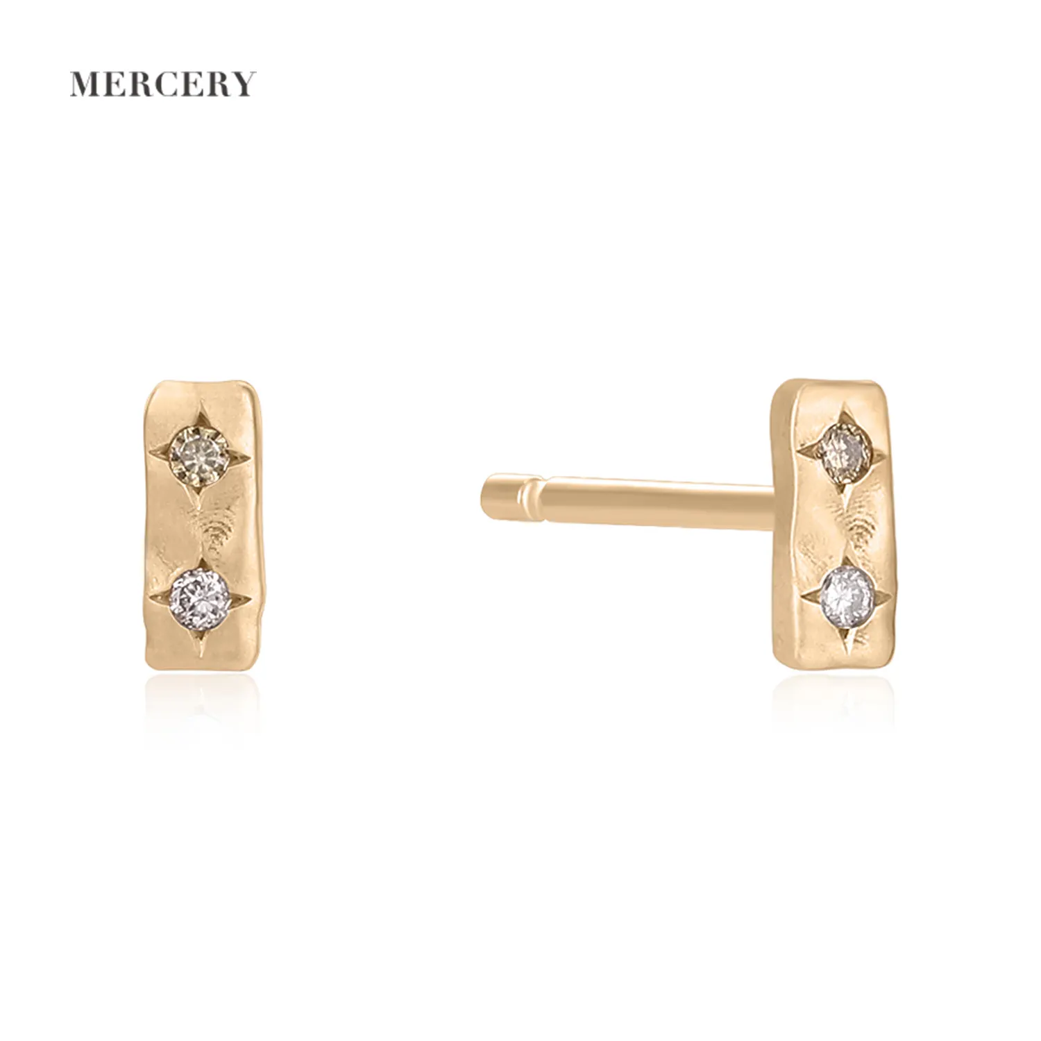 Mercery yaz ürünleri trend 2023 14K katı altın küçük küpe tasarımları Vintage takı küçük minik saplama küpe kızlar için
