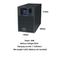 Huayu Onduleur Tour 1KVA 2KVA, Alimentation sans interruption (ASI) en ligne 2kW, Onde sinusoïdale pure, Conversion 0ms, Monophasé