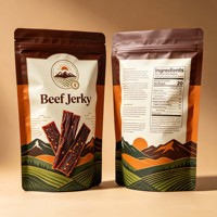Sachet Doypack Personnalisé Imprimé pour Bœuf Séché, Refermable avec Fermeture Éclair, Marque Privée, pour Snacks à Base de Viande et Aliments Secs