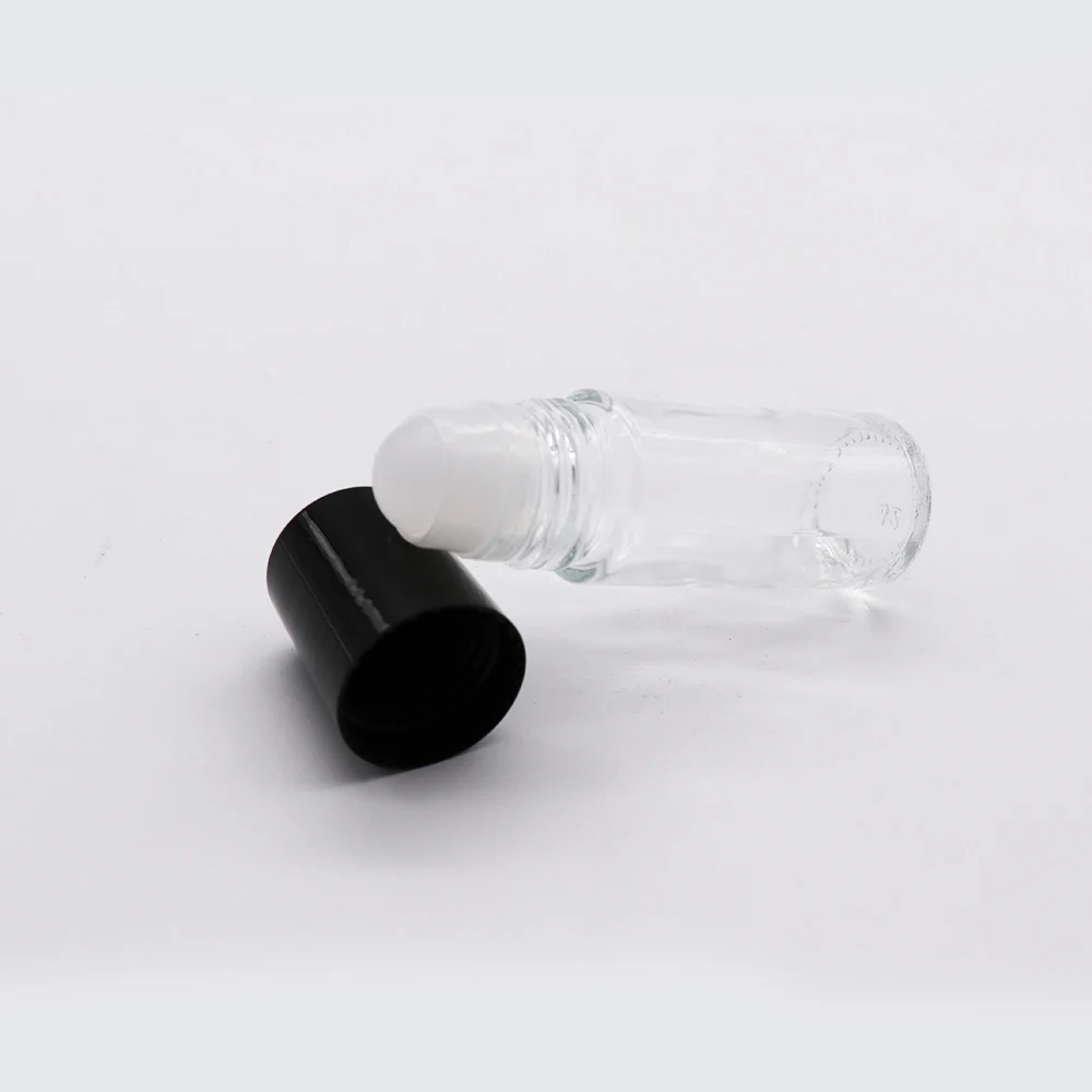 2020 custom latest design 30ml 50ml refillable clear deodorant perfume glass roll on bottle