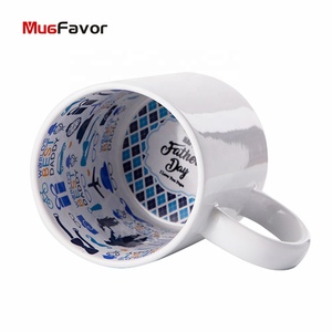 Tasses colorées en céramique pour la journée des pères, autocollant mdécal-ef, accessoire personnalisé à Sublimation, 11 oz, pour café, idée cadeau, pièces - Product Image 2