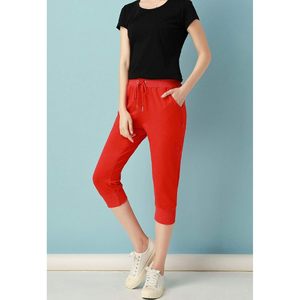 Pantalon de jogging capri 3/4 pour femme, taille haute, tricoté, respirant, décontracté - Product Image 4