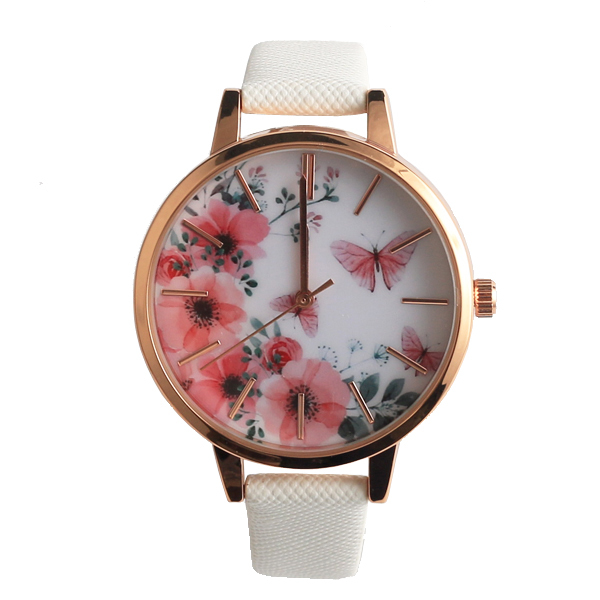 OEM Custom Fashion Charm Lady Quartz Watch Luxury Womens Butterfly Flower Watches Manufacturer