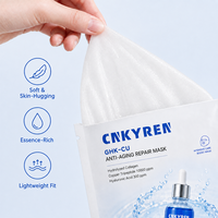 Masque facial hydratant GHK-Cu enveloppé d'essence de cuivre, masque en feuille hydratant au peptide de cuivre pour le soin de la peau du visage
