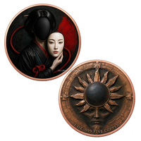 Pièces de monnaie en cuivre pur .999 de 1 oz en gros, pièce souvenir avec motif artistique imprimé en couleur, médaille pour cadeau