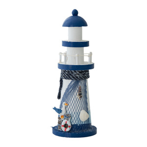 Adorno de Faro Mediterráneo de 22 cm, Decoración de Mesa de Madera con Temática Oceánica, Decoración para Sala de Estar - Product Image 4