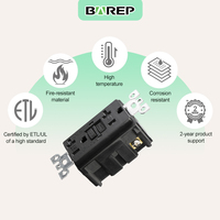 Prise GFCI Barep 20A, homologuée CULus, résistante aux intempéries et aux manipulations, avec fonction d'auto-test, 125V, conforme aux normes UL943/498, noire