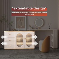 Coiffeuse moderne de haute qualité avec miroir éclairé, armoire de rangement rétractable et flexible de grande capacité, et bureau de maquillage intégré