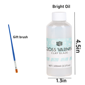 Vernis <span class=keywords><strong>à</strong></span> argile séché <span class=keywords><strong>à</strong></span> l'air 200ml Vernis <span class=keywords><strong>à</strong></span> haute brillance Glaçure <span class=keywords><strong>en</strong></span> céramique Scellant <span class=keywords><strong>à</strong></span> l'argile transparente avec pinceaux pour l'artisanat de la poterie Peinture acrylique - Product Image 6