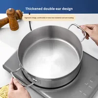 Panci Hot Pot Komersial Double-Boiler Stainless Steel Tanpa Lapisan Kapasitas Besar (4.1L-10L) Desain Las Laser Tidak Perlu Pemanas