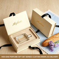 Boîte cadeau de luxe en forme de livre pour emballage de parfum, logo personnalisé, boîte en papier élégante haut de gamme avec plateau intérieur, ruban en papier et plastique