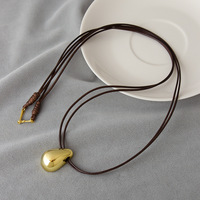 Kalung Liontin Mutiara Saturnus Tetesan Air Pasokan Langsung Pabrik, Rantai Sweater Minimalis Unisex Berlapis Platinum Tembaga, Hadiah