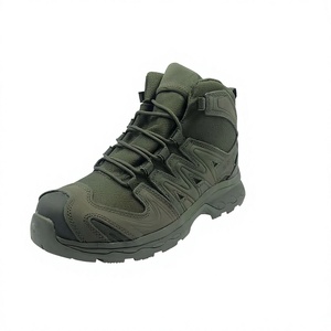 DF026 Outdoor Training Men Tactical <b>Hiking</b> <b>Boots</b> High Top Lace up Waterproof All Seasons Olive Green Plastic - Product Image 1