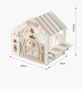 Casetta da Gioco in Plastica da Interno con Tenda e Scaffale Portagiochi per Blocchi da Costruzione per Neonati e Bambini - Product Image 6