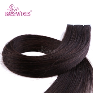 Extensions de cheveux à bandes adhésives 100 % cheveux Remy chinois, cuticules alignées, double épaisseur, sans perte, couleur foncée, cheveux raides naturels. - Product Image 6
