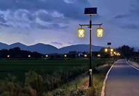 Lampes de cour antiques de style chinois personnalisées LED pelouse extérieure lampadaires solaires de 3 mètres étanches et simples modernes