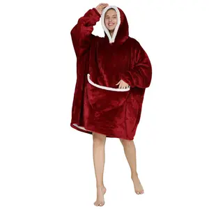 Sample Available Hoodie Blanket Thickened Double-layer Hooded Blanket Super Soft Hooded Pajamas