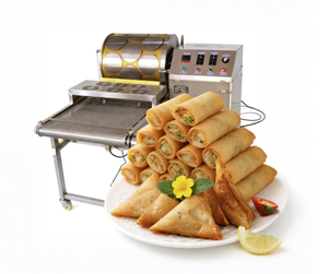 Machine automatique électrique pour la fabrication de rouleaux de printemps, de crêpes Mitad, de Pathiri, de feuilles de Lumpia, de pâte à Idli et Dosa, certifiée CE - Product Image 1