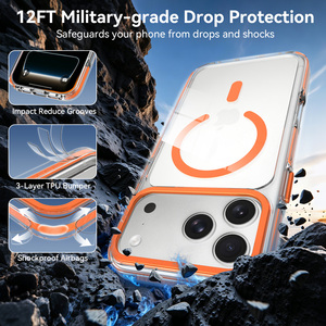 Nouvelle coque de téléphone antichoc transparente magnétique en métal de haute qualité avec cadre d'objectif métallique pour iPhone 17 18 Pro Max - Product Image 6