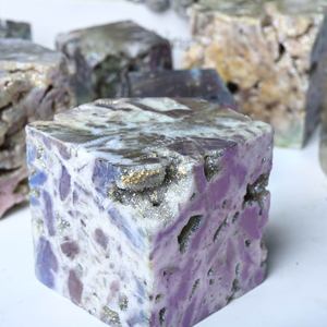 Cubo de cristal de esfalerita natural con revestimiento Aura Crystalhola al por mayor, tallado de moda, regalos de decoración para el hogar, seguro - Product Image 1