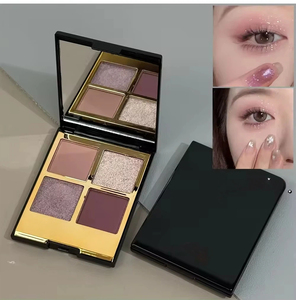 Nueva Paleta de Sombras de Ojos Negra Dorada Resistente al Agua, Cuádruple, con Brillo Perlado, Sistema de Color de Gran Cobertura, Gel de Coloración de 1g, Ligero - Product Image 3