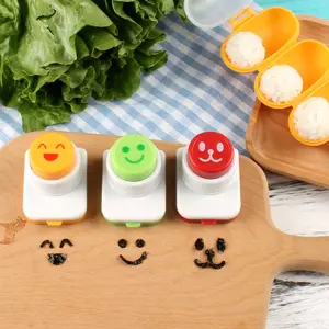3D niedlichen Bento Reis kugelform Set Nori Stanz form Lächelndes Gesicht Laver Seetang Sushi-Werkzeug