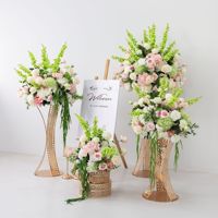 Boule de fleurs artificielles rose et verte, centre de table de mariage, couleurs populaires assorties pour l'aménagement d'événements et de fêtes, disponible en gros et sur mesure