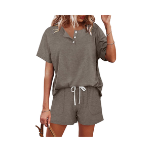 Conjunto de Pantalones Cortos Premium para Mujer, Estilo Lounge, Cómodo para Uso Diario, Moda Casual Moderna, Algodón Suave y Cómodo - Product Image 1