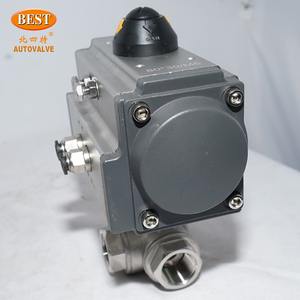 Q8003 DN150 6-Zoll-Doppelflansch-Edelstahl-Kugelhahn mit pneumatischem Stellantrieb Luft regel flansch 3-Wege-Kugelhahn - Product Image 2