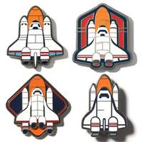 Épinglette émaillée personnalisée fusée spatiale, badge astronaute mignon dessin animé pour usine OEM Raveloop, style antique et moderne