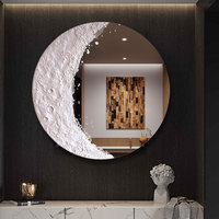 Miroir décoratif en forme de croissant de lune, miroir mural, miroir rond sans cadre