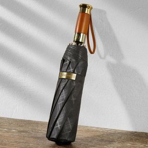 Parapluie automatique coupe-vent de 26 pouces 10K, grand format, avec logo personnalisé, poignée en bois, design classique, pour hommes d'affaires - Product Image 3