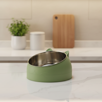 Bol pour chat surélevé léger et portable anti-vomissement, ergonomique, rond, pour nourriture et eau, durable pour les chats d'intérieur et les petits chiens