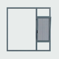 Fenêtres à battants verticaux en alliage d'aluminium durable, insonorisées, résistantes à la chaleur, double vitrage, multi-usages, extérieur