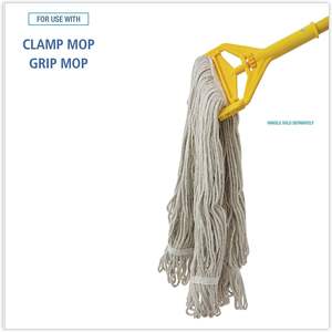 Boardwalk BWK4024CCT Pro Loop Web/Tailband Cotton Wet <b>Mop</b> Head <b>Cleaning</b> Rectangle Triangle Absorbent for Floor Use 12/Carton - Product Image 5