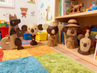 Figurines de kangourou et de koala en bois sculpté personnalisées, écologiques, très vendues, jouets, cadeaux, souvenirs, directement de l'usine
