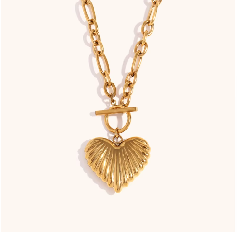 Collana Multistrato Oro Donna Con Ciondoli Cuore Gonfio – ENSKEFEN