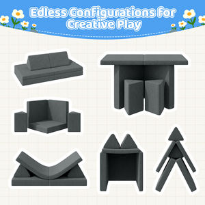 Sofá Modular Infantil en Forma de Cuadrado, Sofá de Juego para Niños, Funda Extraíble, Cojín de Espuma Convertible para Apartamento o Escuela - Product Image 5