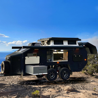 Remorque pliable maison avec roues caravane campeurs flottant paquet plat à vendre Fietscaravan avec douche et toilette