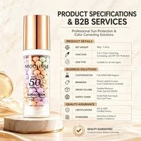 Base de Teint 3-en-1 pour le Visage Avant Maquillage, Crème Isolante Solaire, Correcteur de Teint et Contrôle du Sébum en une seule étape pour Femme
