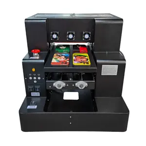 A4 small DTF UV Flatbed printer cell phone case printing machine ( CMYK W+Varnish,cylinder,AB film,golf ball,logo etc )