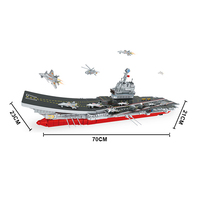 WOMA TOYS – ensemble de blocs de construction pour adultes, bateau de guerre, avion porte-avion, modèle réduit