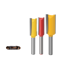 Fraise droite à double dent en carbure de tungstène revêtue, queue de 6 mm, pour rainurage, 1/4, pour travail du bois CNC, 45HRC, 2-en-1