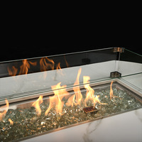 Foshan sigarten feu de jardin table basse de patio en rotin avec foyer de table