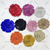 PH810 grosir buatan tangan berlian imitasi bunga bros kristal besar bunga applique patch