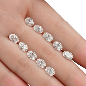 Diamant de laboratoire <span class=keywords><strong>Huacan</strong></span>, taille brillant ovale, 3mm, 3.5mm, 4mm, 5mm, HPHT, couleur D, clarté VS2/VVS1 - Product Image 1